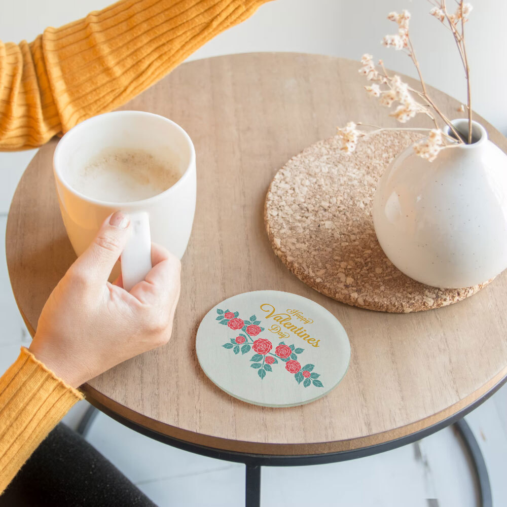 120pcs 3.9″ Round Sublimation Blank Glass Coaster Round Coaster Glossy USA