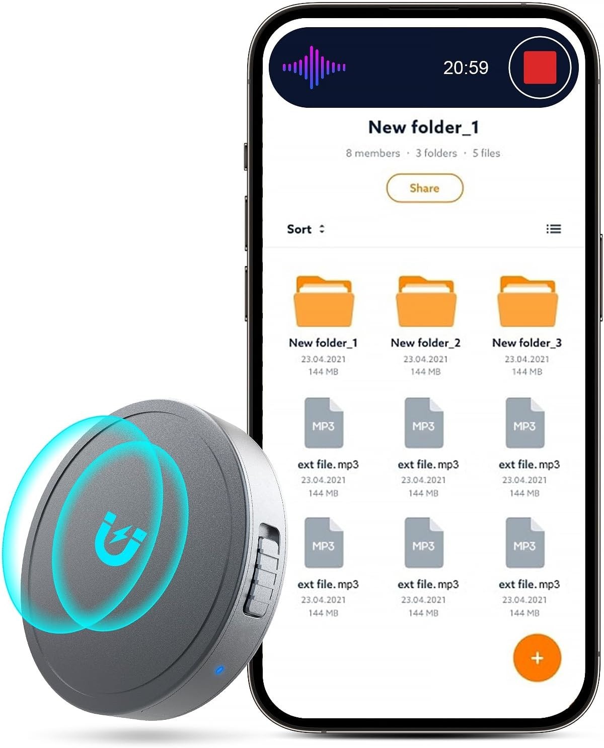 128GB Voice Activated Recorder with AI-Intelligent Triple Noise Reduction,