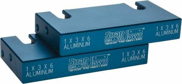 1 Pair Snap Jaws 6MAJ-300 Soft Aluminum Vise Jaws for 6″ Vise, Flat/No Step
