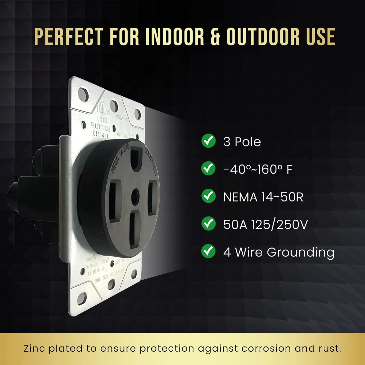 Select 10 Pack Lighting SL-DR50A-4S Volt Straight Blade Device, NEMA 14-50R, 50
