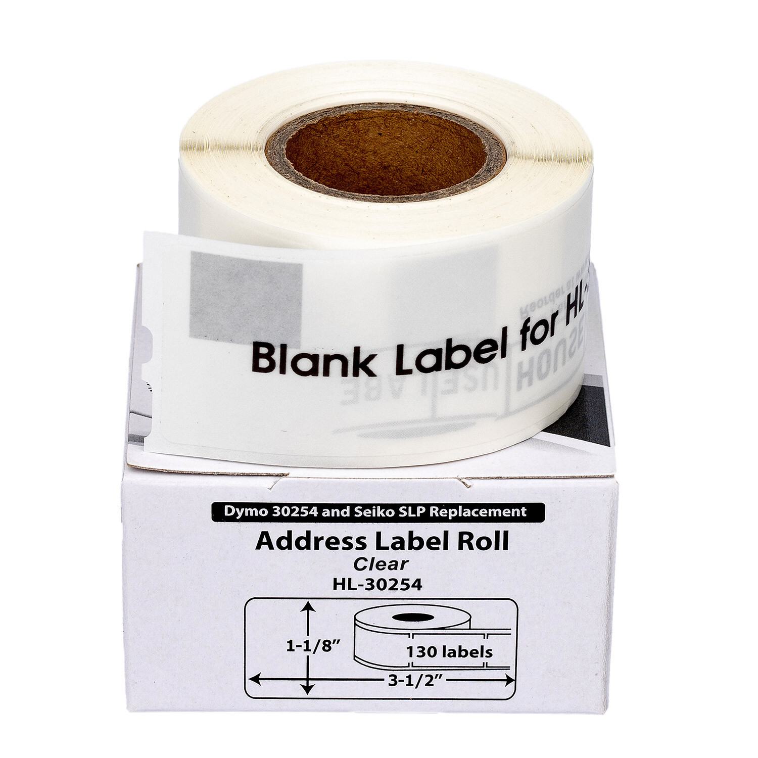 DYMO 30254 Clear Address Labels (1-1/8″ x 3-1/2″) – (2) Rolls of 130