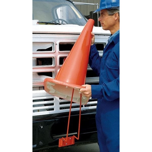Vertical Mount Cone Holder, Carbon Steel, 22 In Height, 6 7/8 In Length, 2.25
