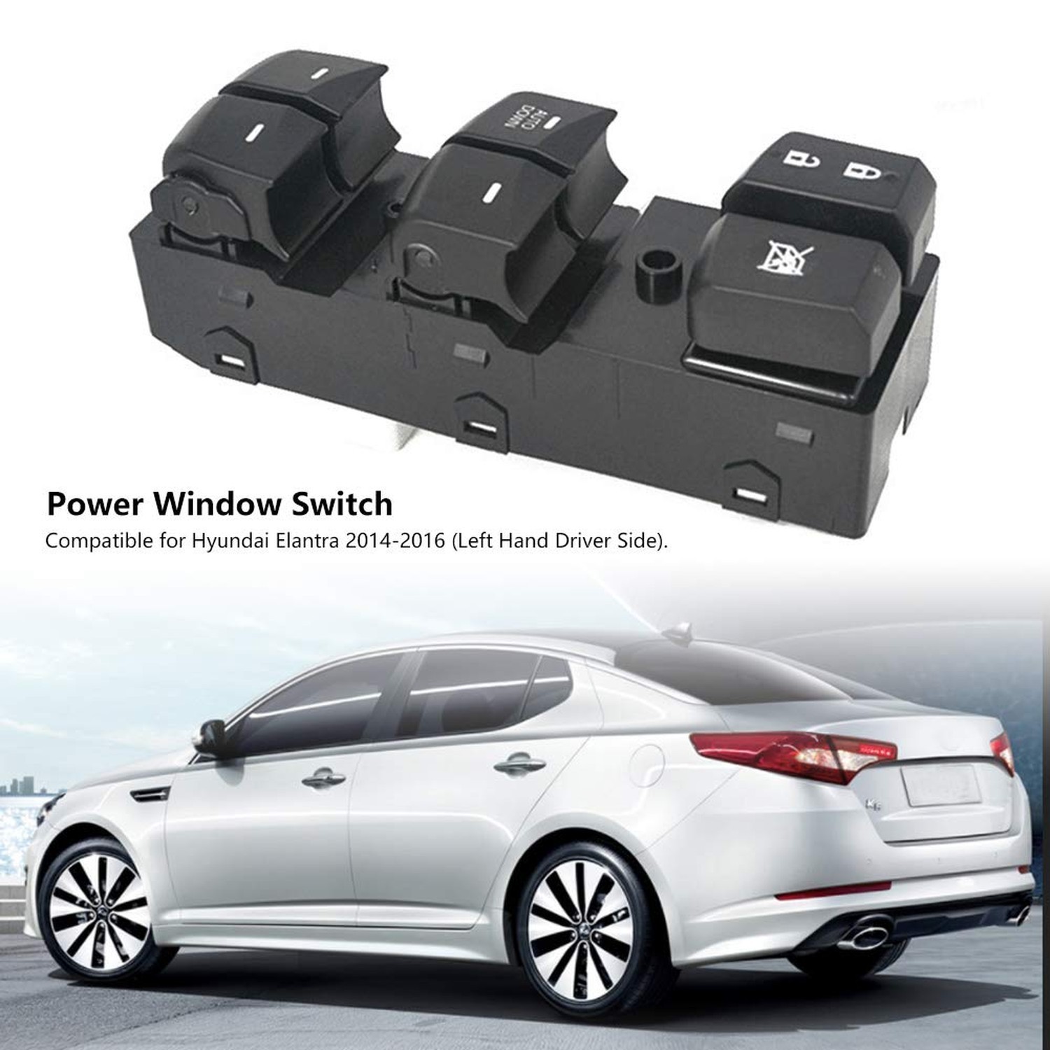 2014 2015 2016 Hyundai Elantra Window Switch 93570-3X032RY Left Driver Side P…