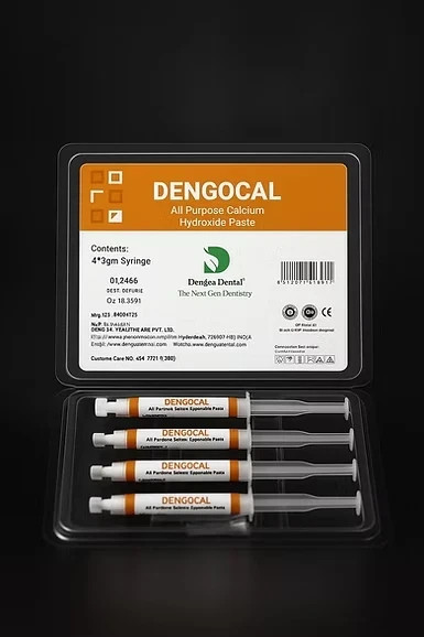 Dental DENGOCAL Water Based All Purpose Calcium Hydroxide Paste 4 x 3gm Pack