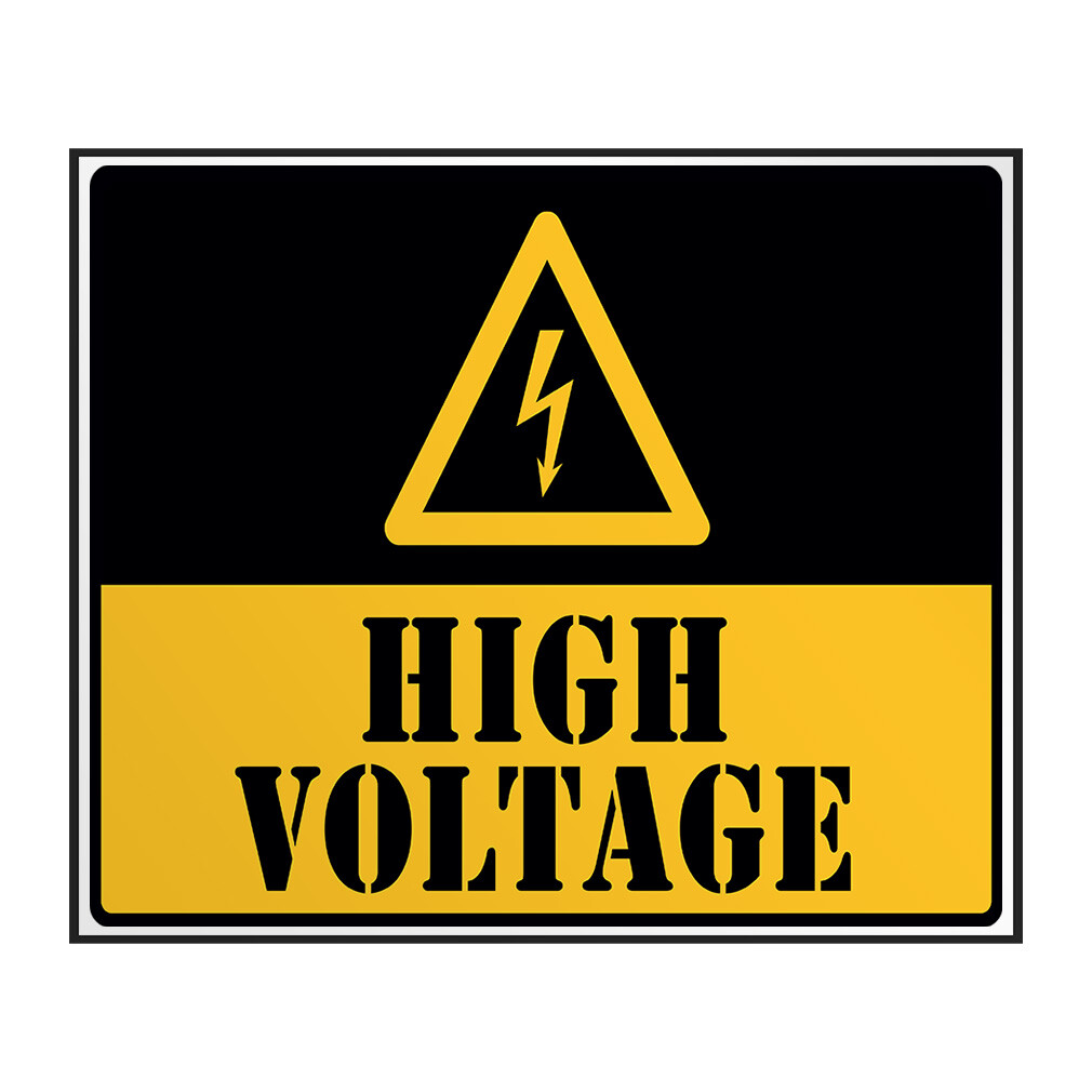 Industrial Decals Horizontal Vinyl Stickers High Voltage Clean Sign Safety