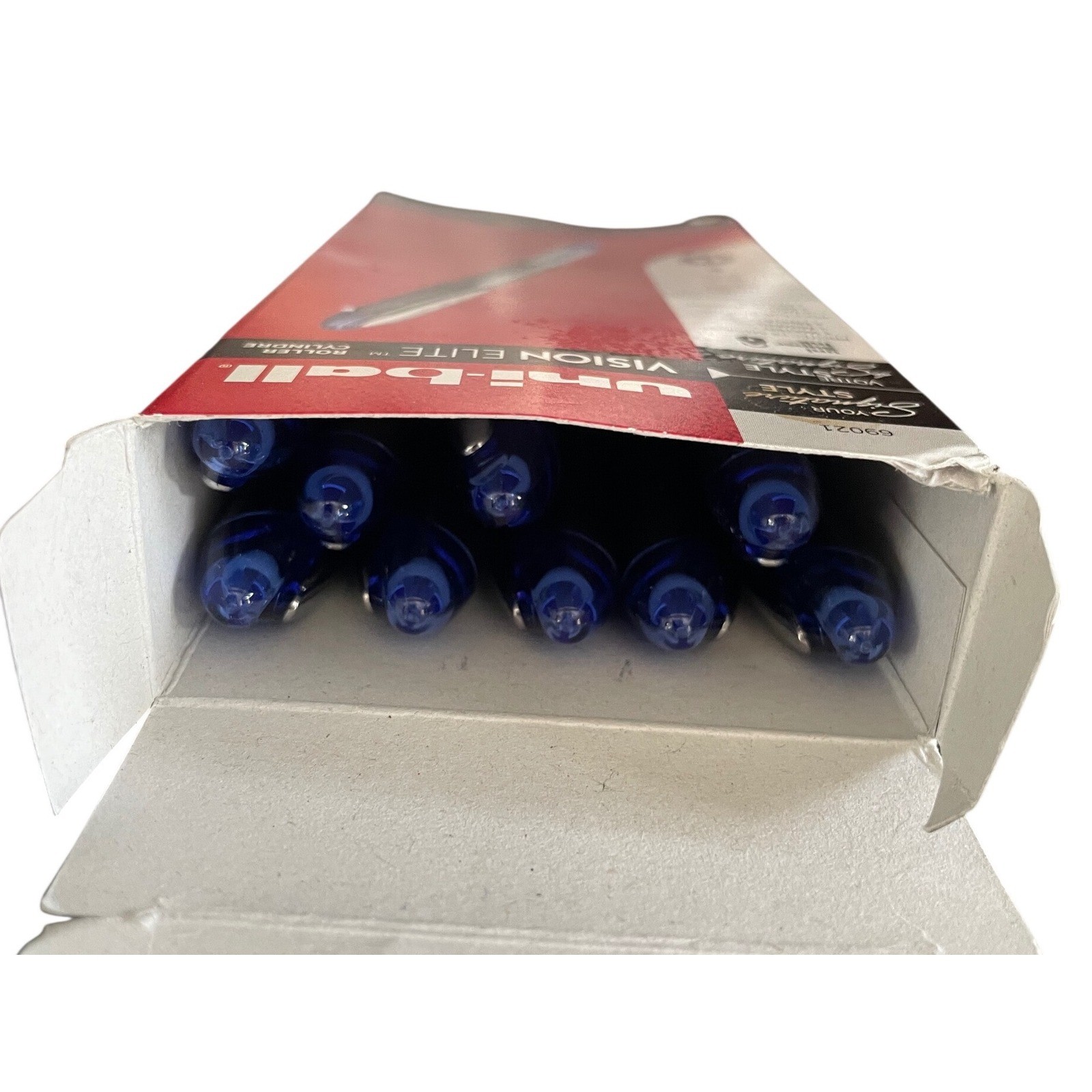 ⁠Uni-ball Vision Elite Rollerball Pens Blue Ink 0.5mm Micro 69021 (Lot of 20)⁠