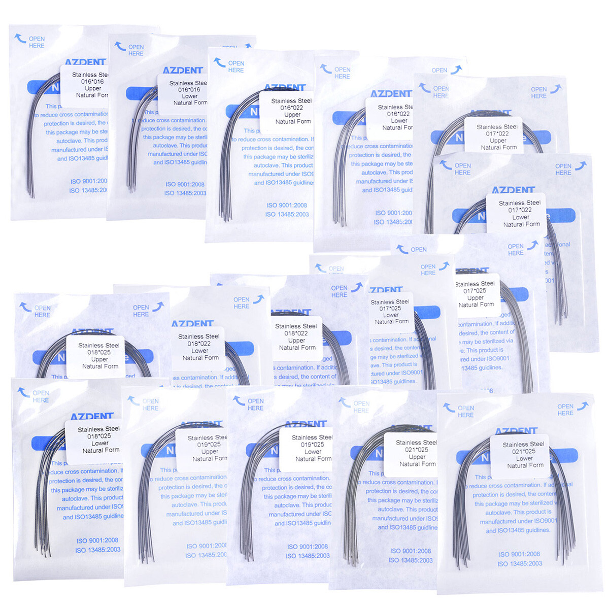 AZDENT Dental Orthodontic Stainless steel Arch Wire (rectangular) Natural Form