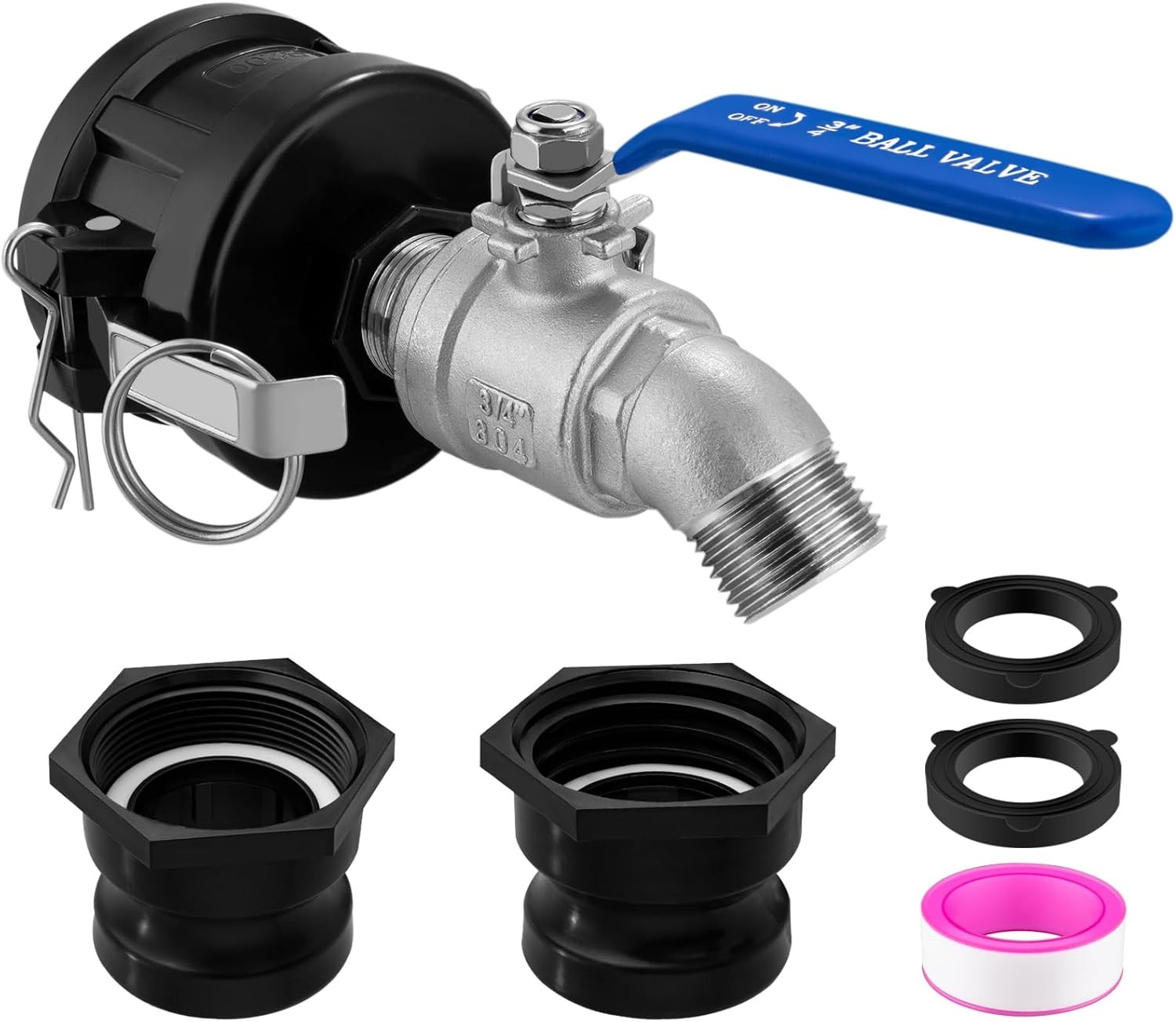 IBC Tote Hose Adapter, 2″ Cam Lock for 275-330 Gallon IBC Tote Tank with 2packs