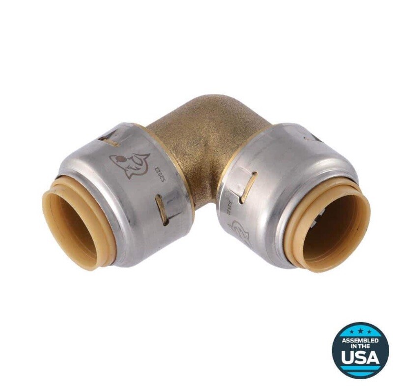 SharkBite MAX 1/2 in. Brass 90-Degree Push-to-Connect Elbow Fitting, UR248A