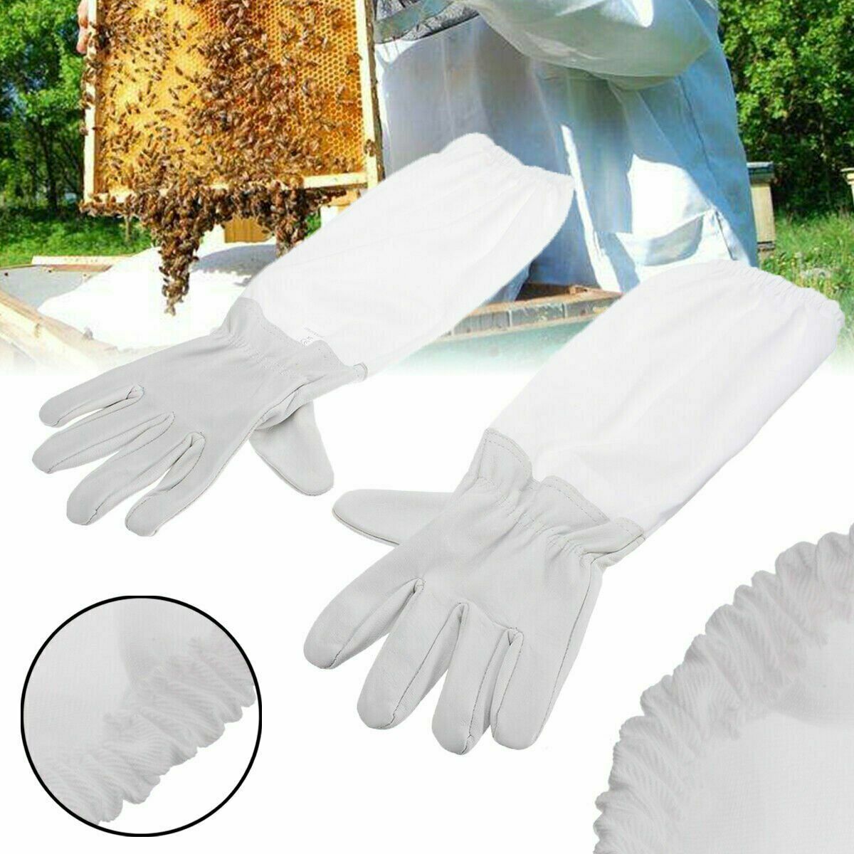 Beekeeping Protective Jacket Veil Suit + Beekeeping Long Sleeve Gloves Set USA