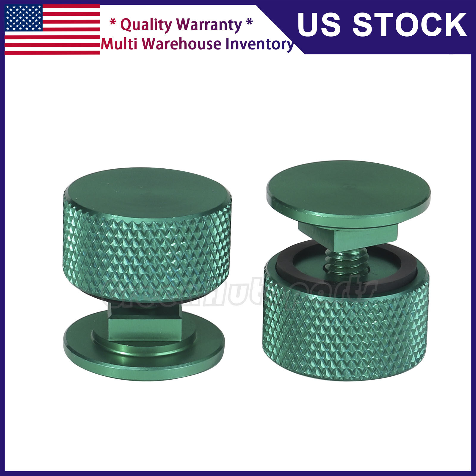 1 Pair Welding Hood (Pipeliner) Fasteners Aluminum (Green Textured Surface)