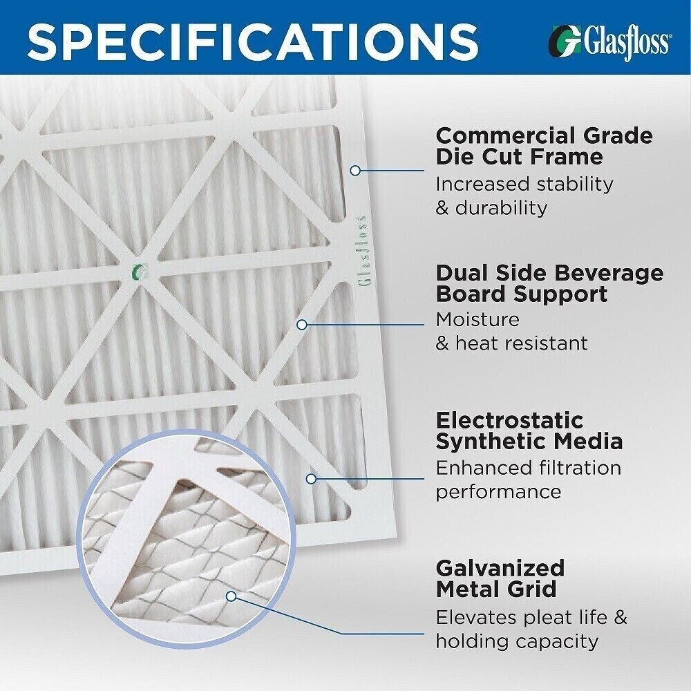 20x24x4 MERV 10 AC Air Filters. 6 PACK. Actual Size: 19-3/8 x 23-3/8 x 3-3/4
