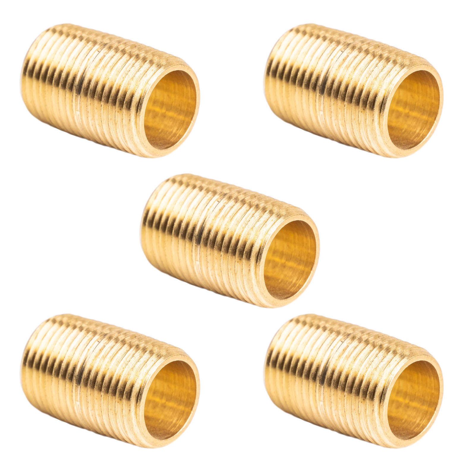 3/8″ NPT X Male Close Pipe Nipples Threaded Brass Fitting Pipe Connector 5 Pack