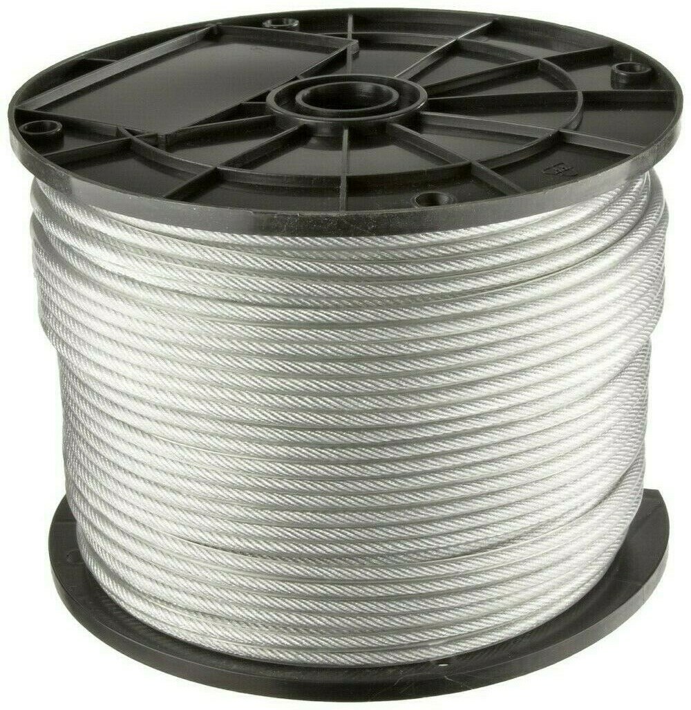 Vinyl Coated Stainless Steel Cable, 3/64 – 1/16, 7×7: 50, 100, 250, 500, 1000 ft
