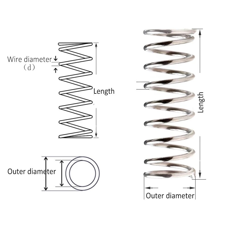 Compression Spring Wire Diameter 0.6mm 304 Stainless Steel Pressure Springs