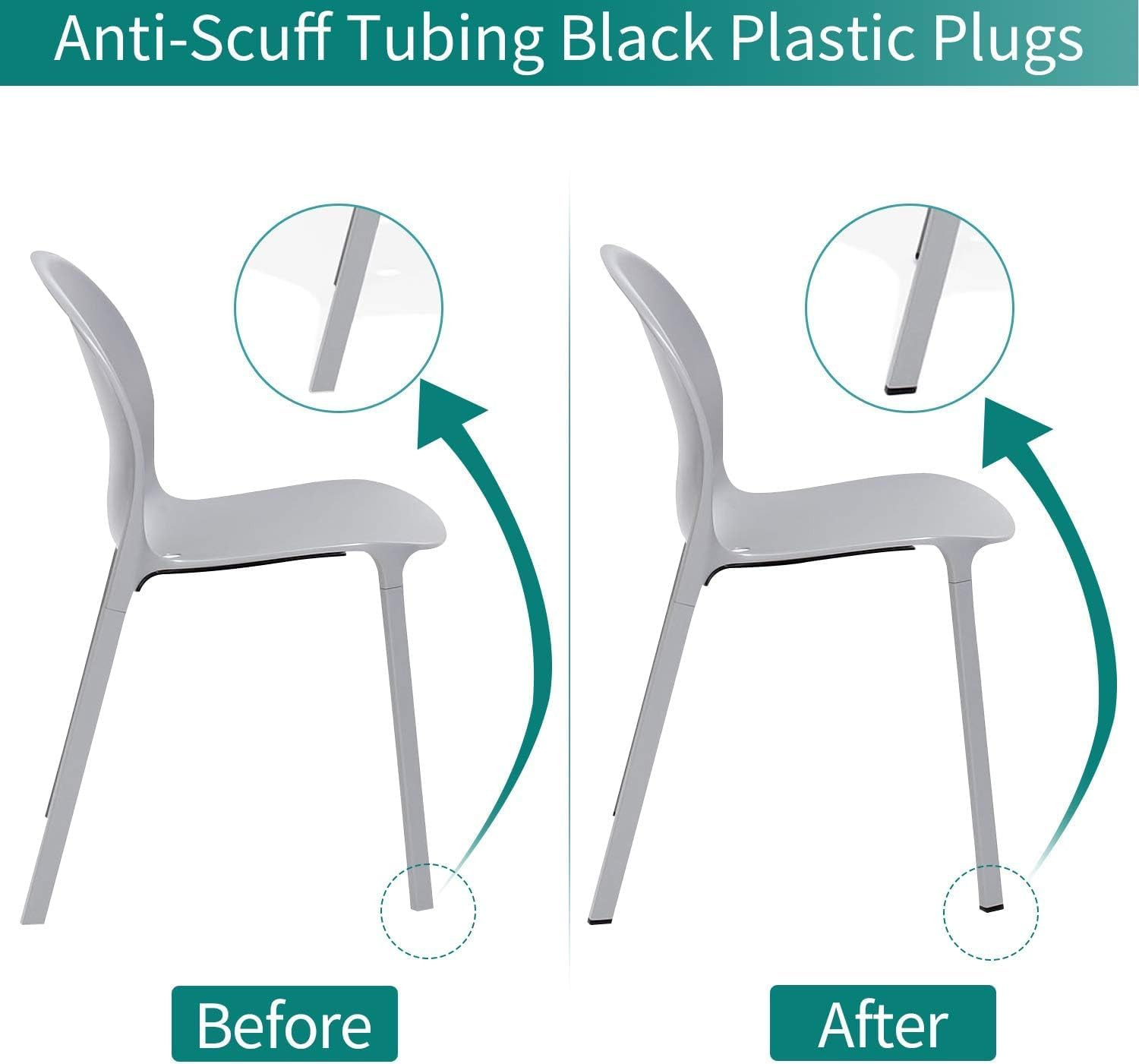 , 2 Inch 2X2 Square Tube End Cap Plastic Plugs 12 Pack, 2 Inch 2X2 Square Tubing