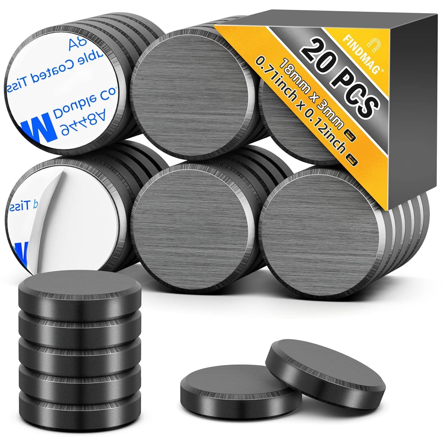 FINDMAG 20Pcs Magnets for Crafts with Adhesive Backing