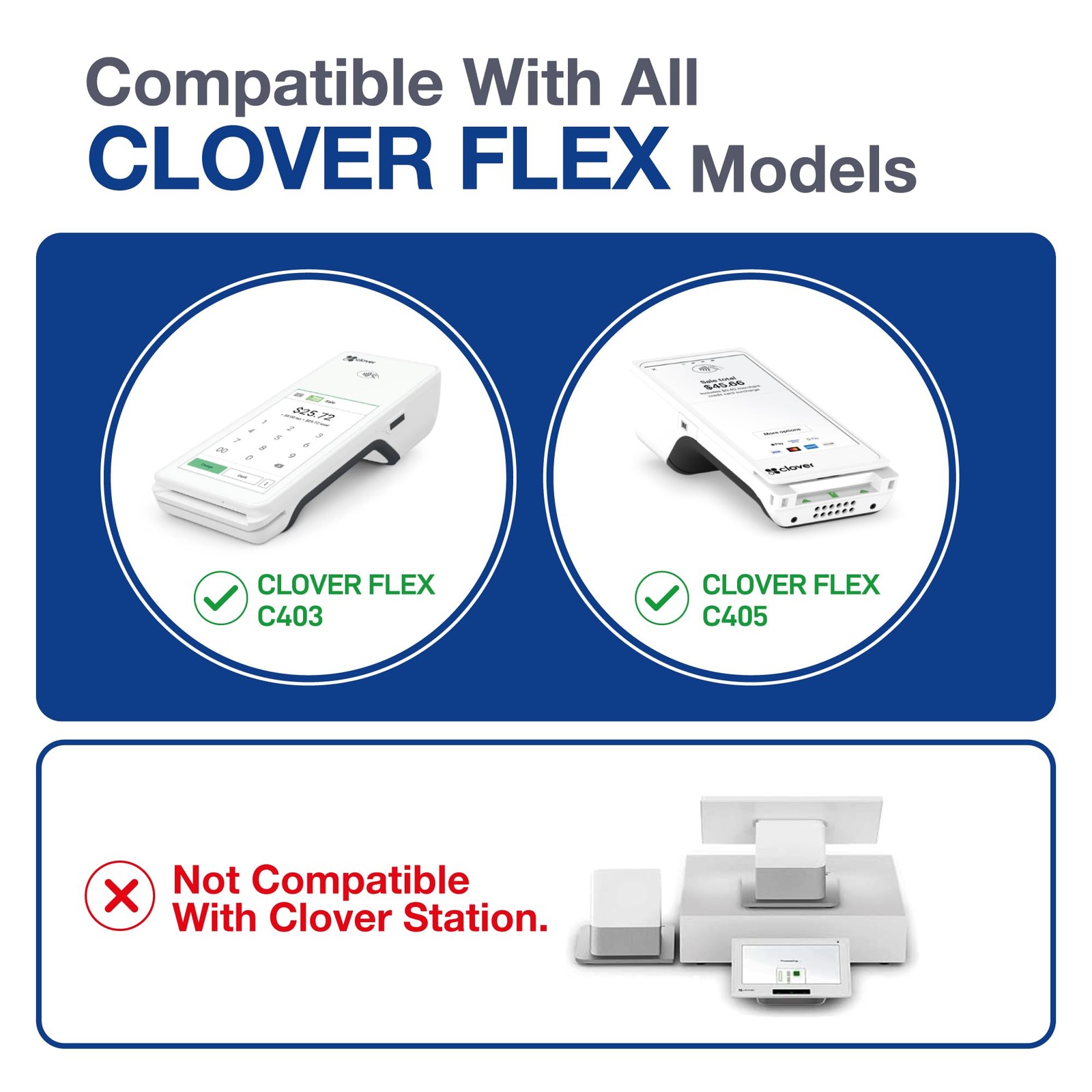 Clover Flex Paper Rolls – 10 – 2 1/4’’ x 50’- 48 GSM Flex, White