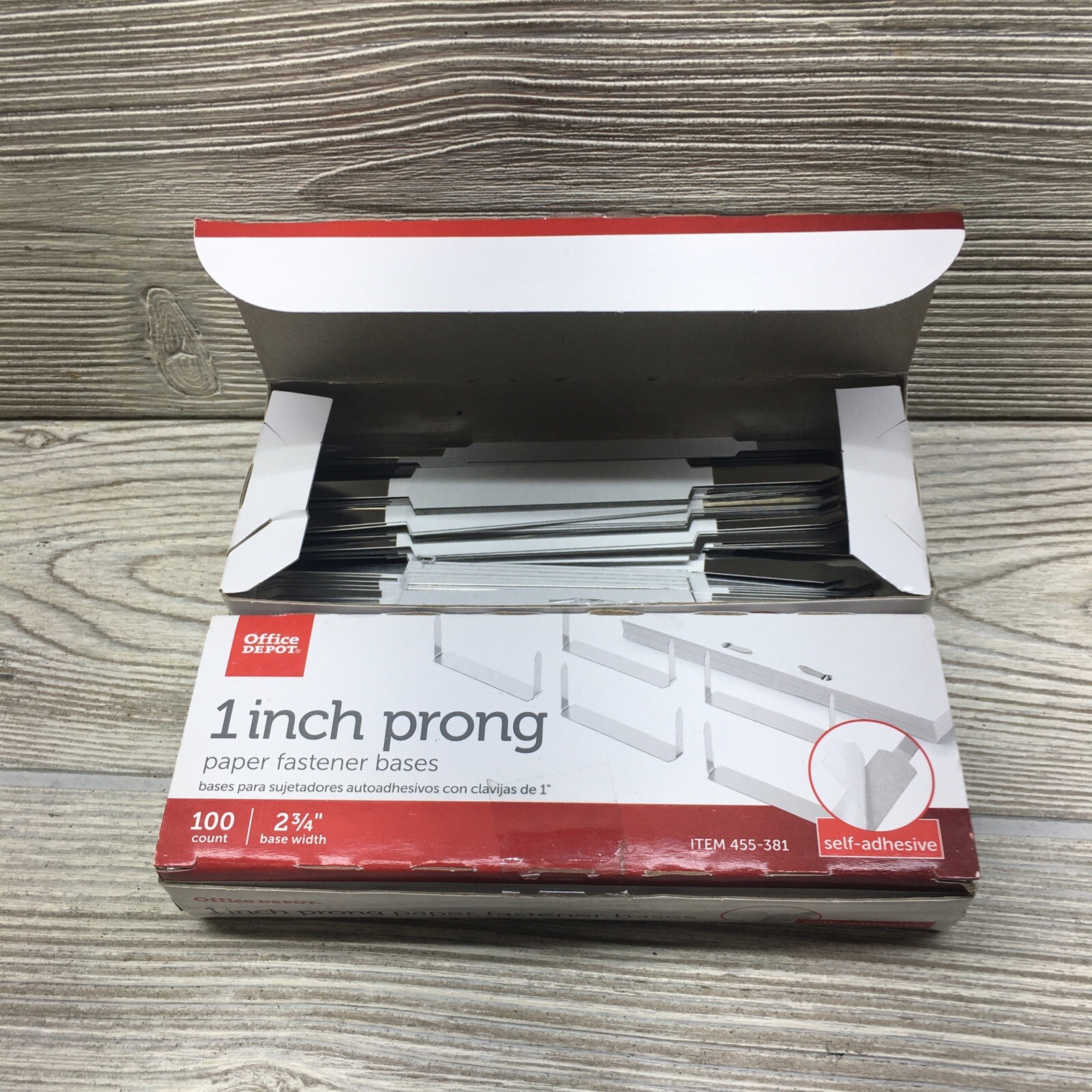 Self-Adhesive Prong Fasteners, 1″ Capacity, 2 Boxes Open More Than 100 Fast Ship