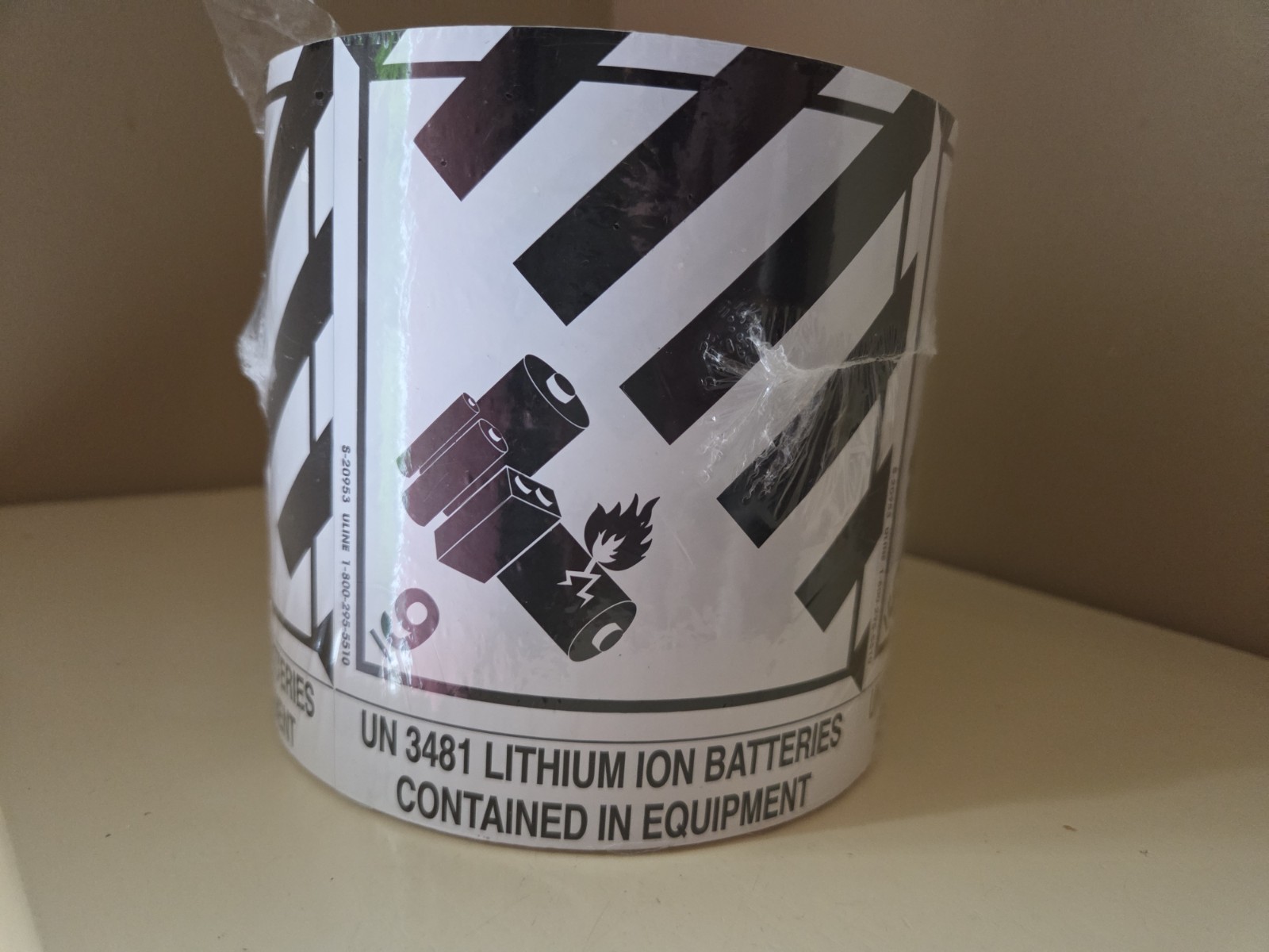 UN 3481 500 Labels Lithium Ion Batteries Contained in Equipment 4.25 x 4.75″
