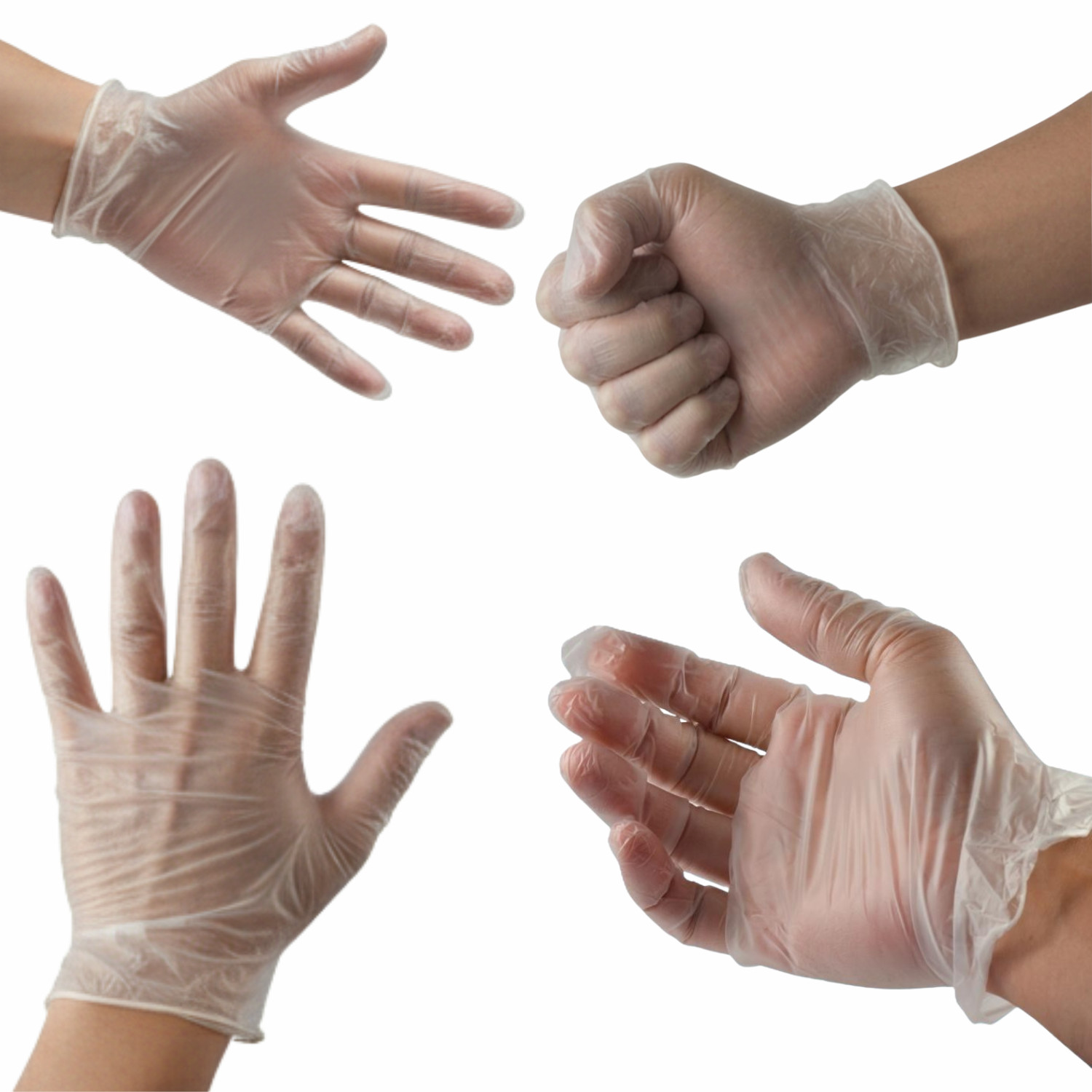 Clear Vinyl Latex and Powder Free Gloves 3 Mil XL, 2000 Pcs, Non Exam