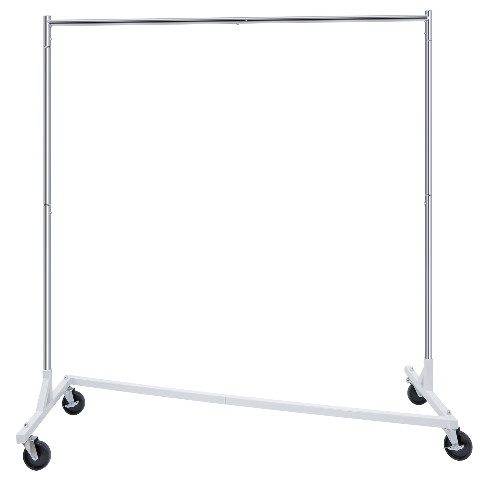 2PCS Heavy Duty Clothes Rack Rolling Garment Z Clothing Rack W/Lockable Casters