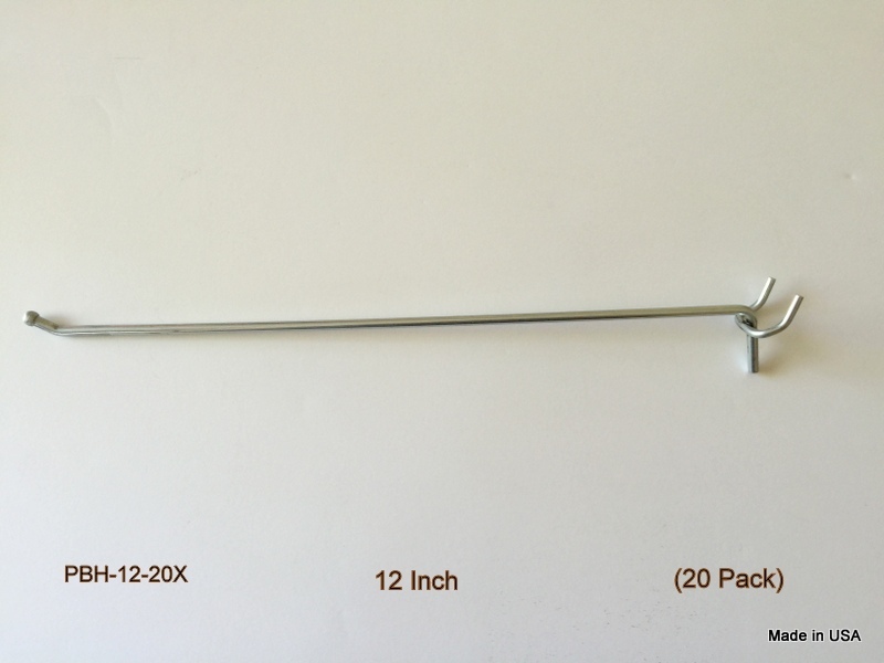 (20 PACK) 12 Inch All Metal Mega Peg Kit or Garage Shelf Hanger Pegboard Hooks