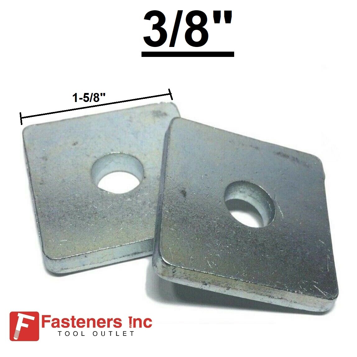 3/8″ x 1-5/8″ Strut Bearing Plate Square Washers Steel Zinc for Unistrut Channel