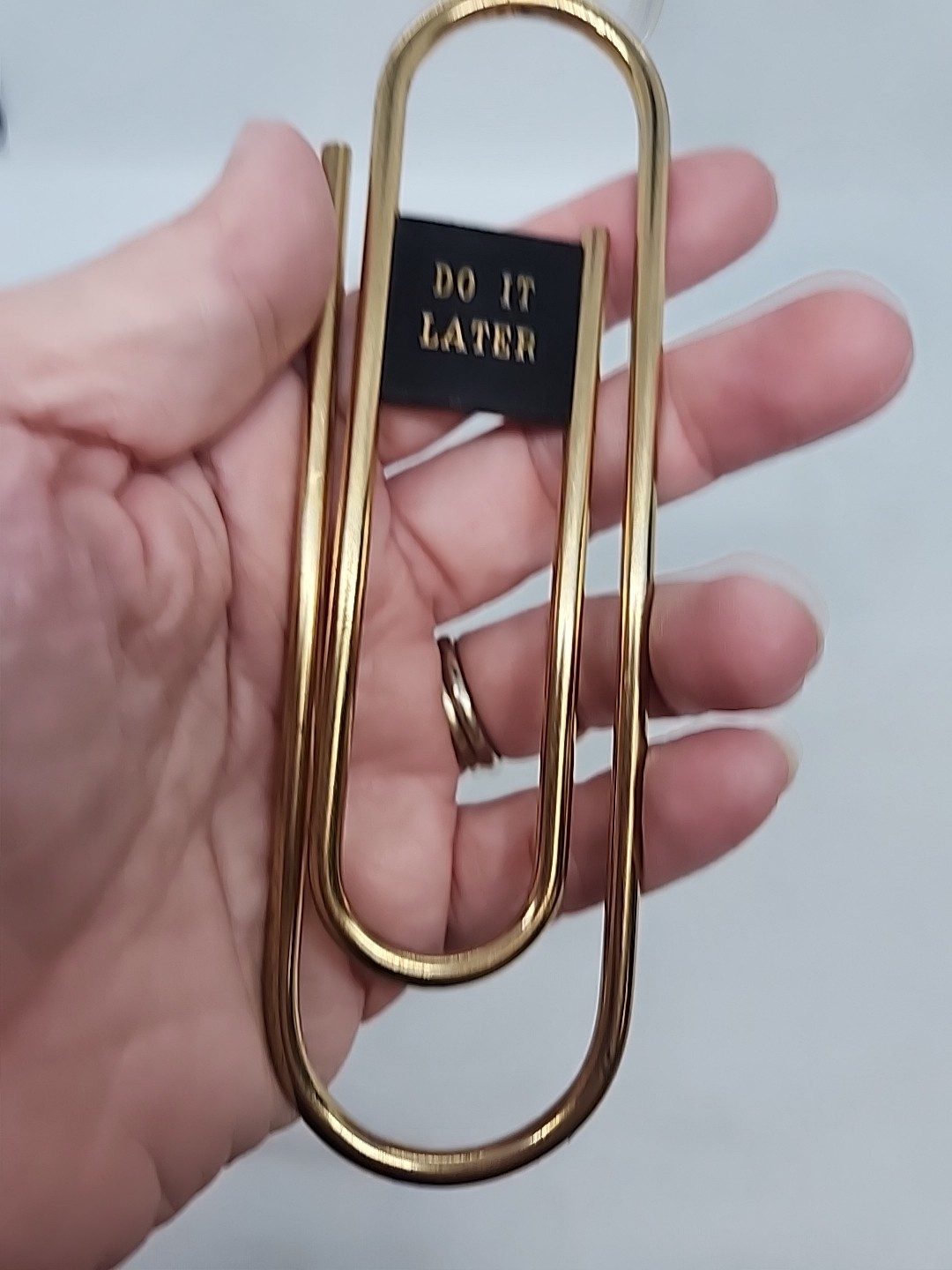 Paperclips 5.75″ Extra Large Paper Clips Sturdy Gold Tone Do It Now Do It Later