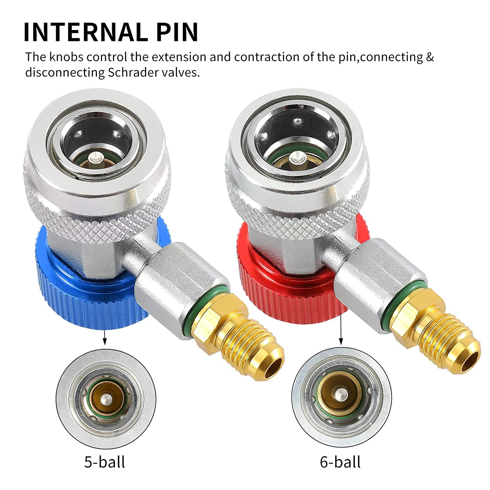 2PCS R134A Quick Connector Adapter Coupler AC Manifold Gauge Low/High 1/4″ SAE