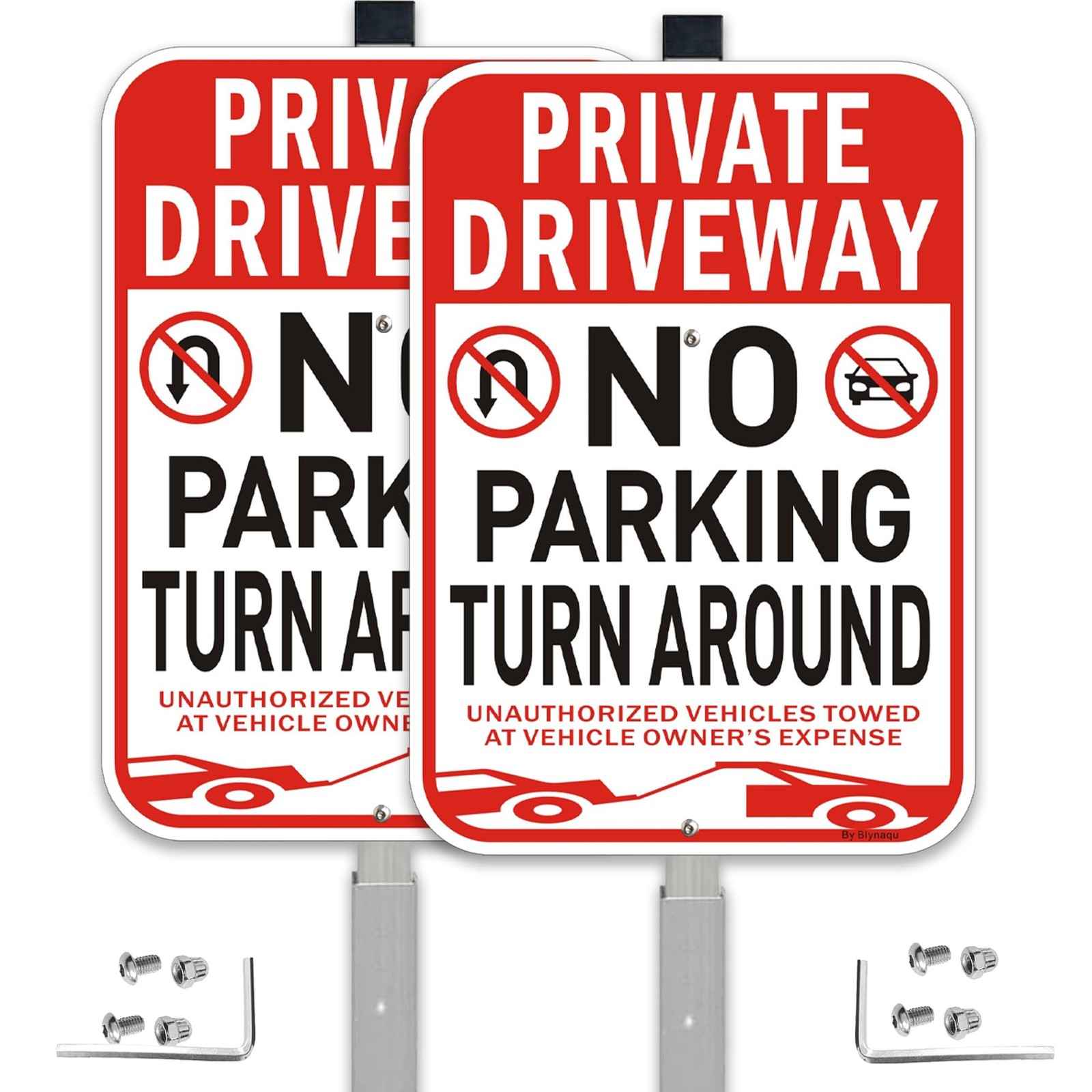 No Parking Sign 2Pack 14”x10” with 36” Alloy Stake Fade Resistant Waterproof