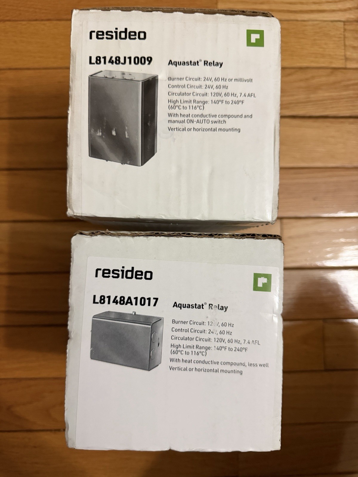 RESIDEO AQUASTAT RELAY: (1) L8148J1009 & (1) L8148A1017