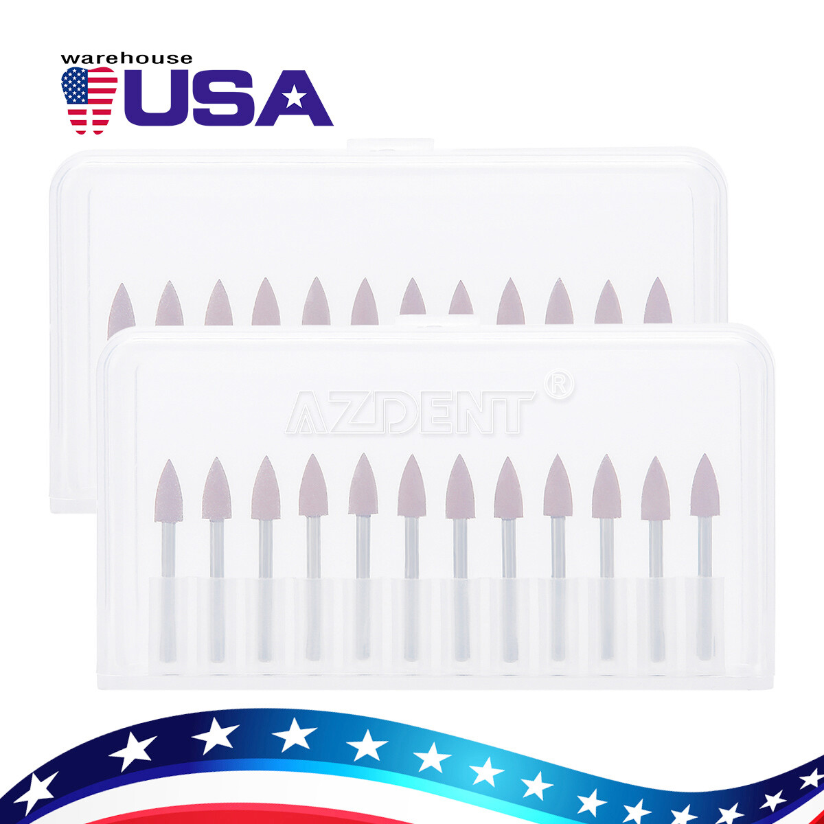 Dental Brownie Polishers Friction Grip FG Burs Mini Points 1.6mm AZDENT 12pc/Bo