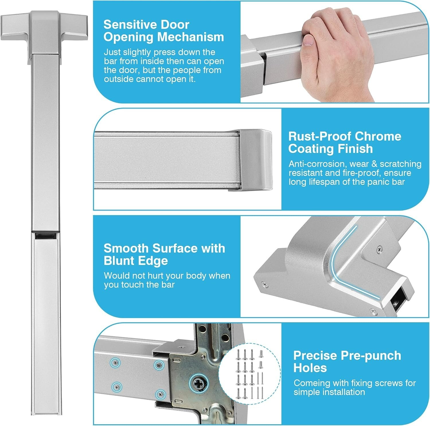 Surface Vertical Rod Exit Device 27.5” Commercial Emergency Panic Exit Device