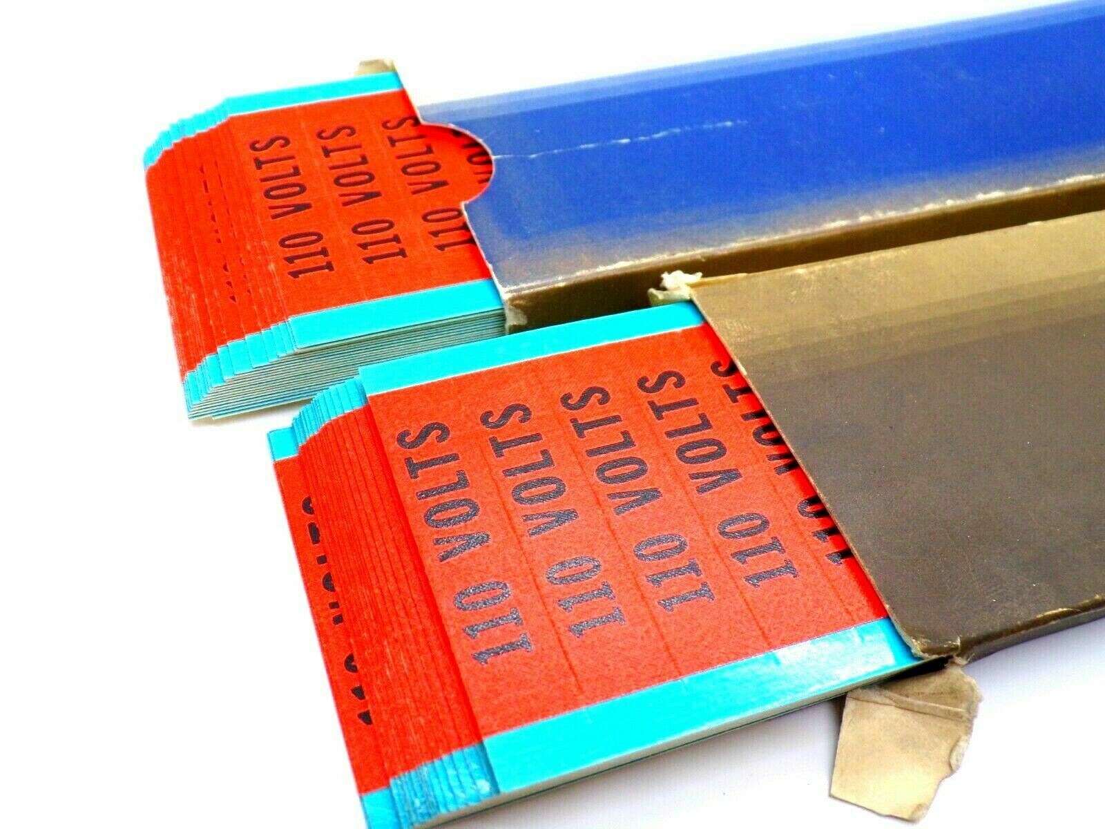NEW Brady 44301 Stock Conduit & Voltage Markers,110 Volts, Bk on Or, Lot of 45
