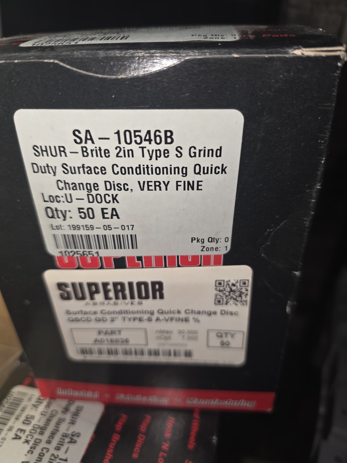 Superior Abrasives 2″ Type S Quick Change Disc #16836 50 discs/box