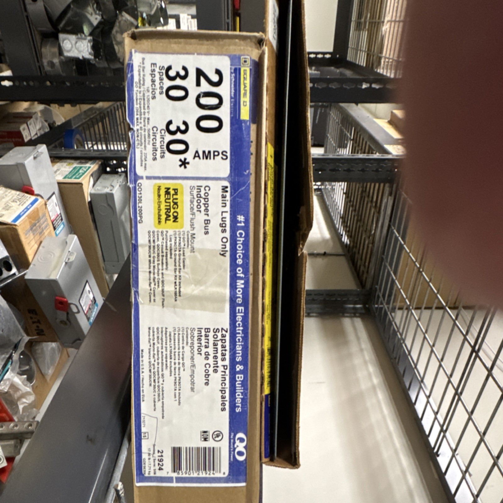 Square D QO123L200G Main Lug Panel 200A 30 Spaces Indoor Gray