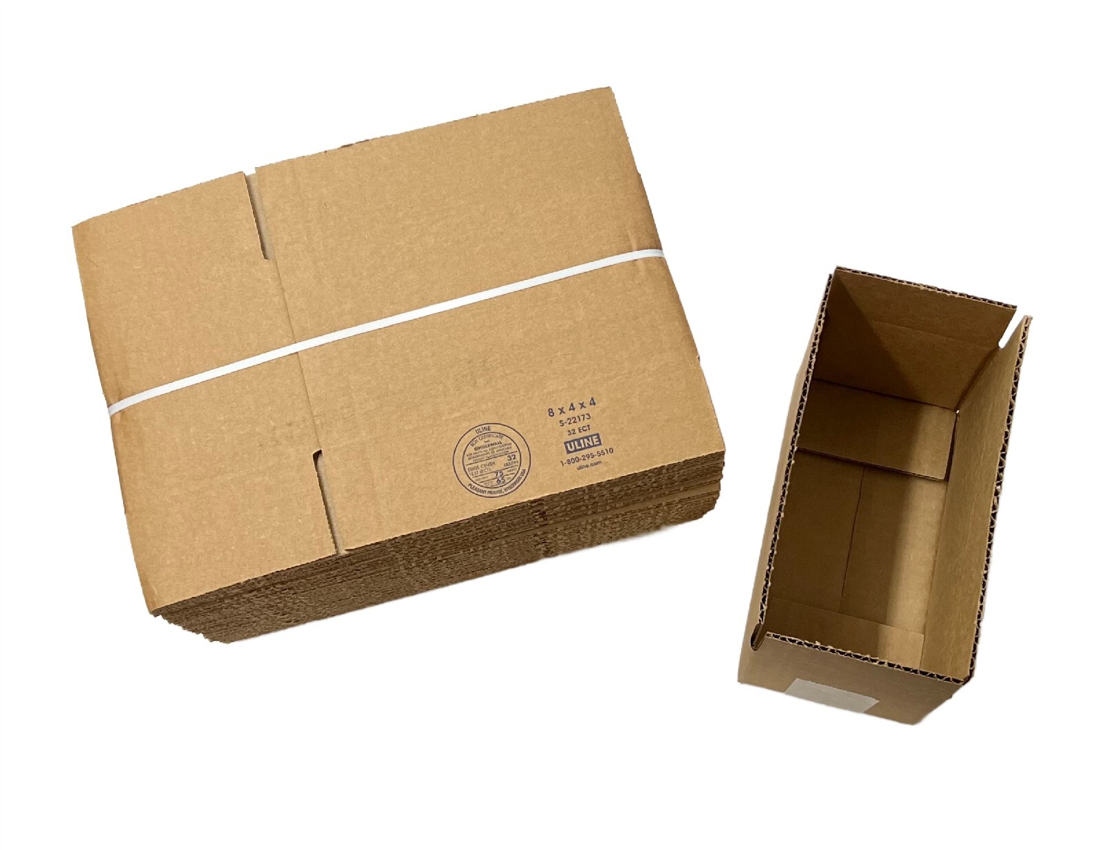 ULINE 8x4x4 Corrugated Cardboard Shipping Boxes S-22173 ( 25 Pieces Bundle)