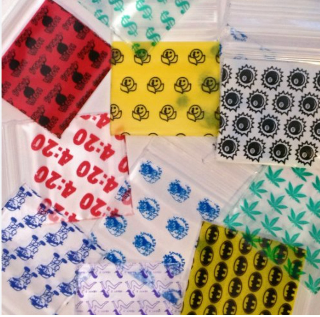 DIME BAGS 1000pc 2″ x 2″ SMELL PROOF – WE CHOOSE STYLES (100pc x 10 packs)