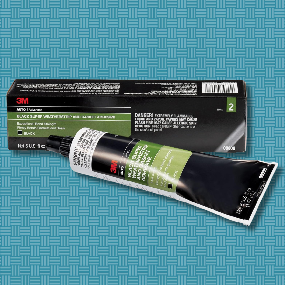 08008 Super Weatherstrip and Gasket Adhesive, 5 oz Tube, Paste, Black