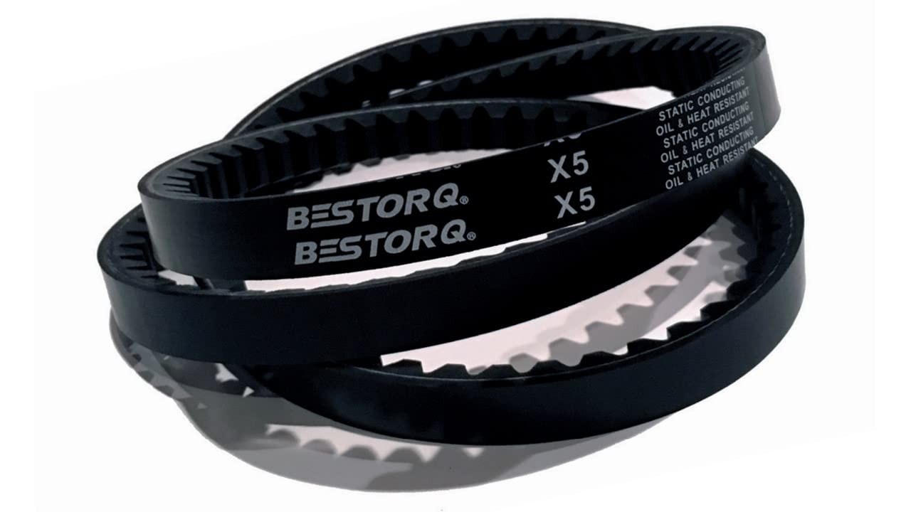 BESTORQ AX48 Cogged VBelt, Raw Edge X5 EPDM VBelt, Black, 50″ Outside Circumf…