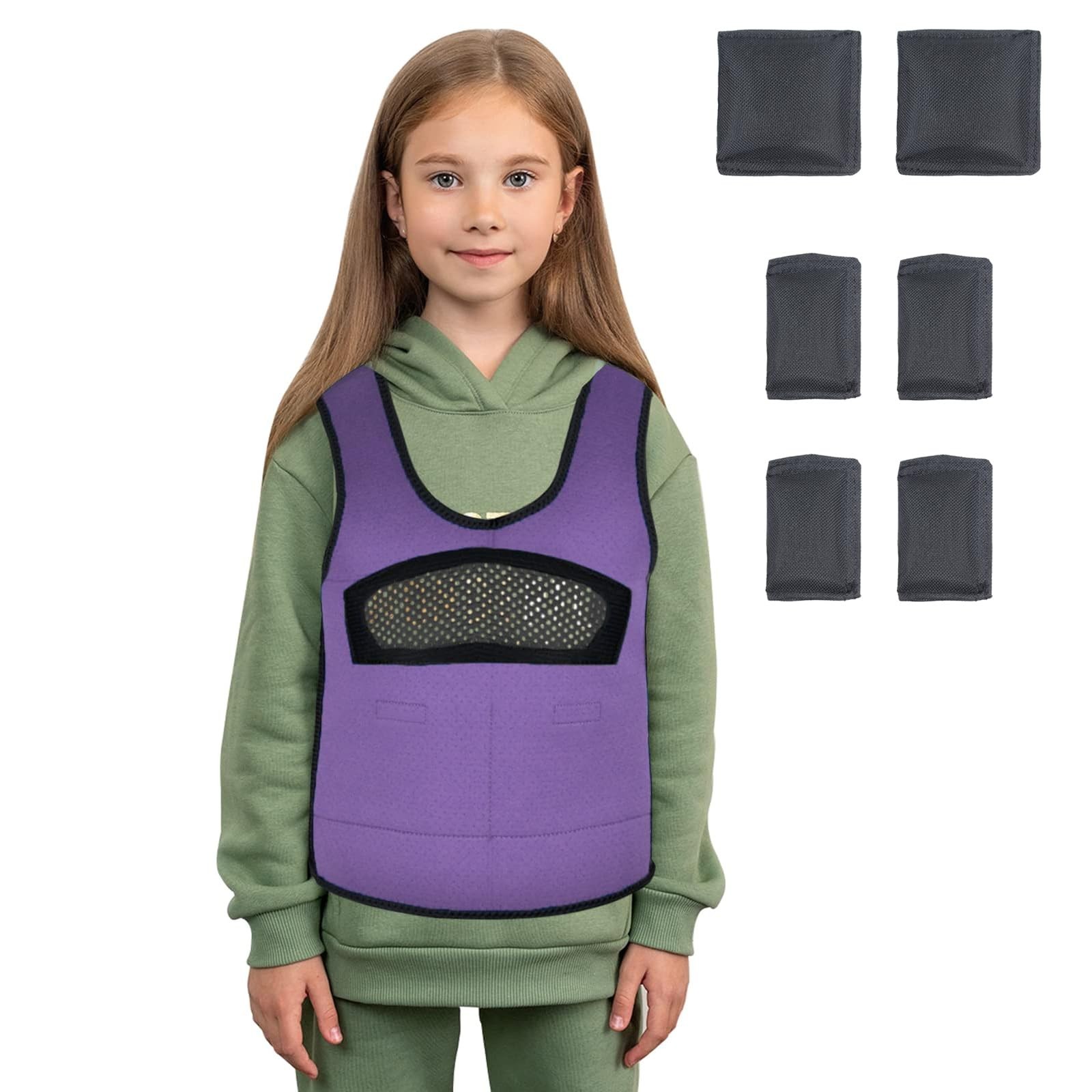 Compression Vest for Kids (Medium, Ages 5 to 9) Weighted Vest for Kids Includ…