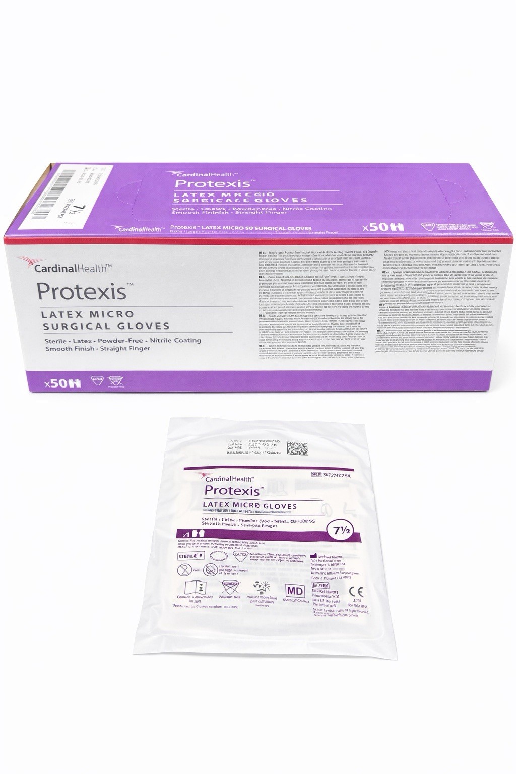 Protexis Latex Micro Nitrile Coating Gloves Size 7 1/2 Sterile 1 Box of 50 pairs