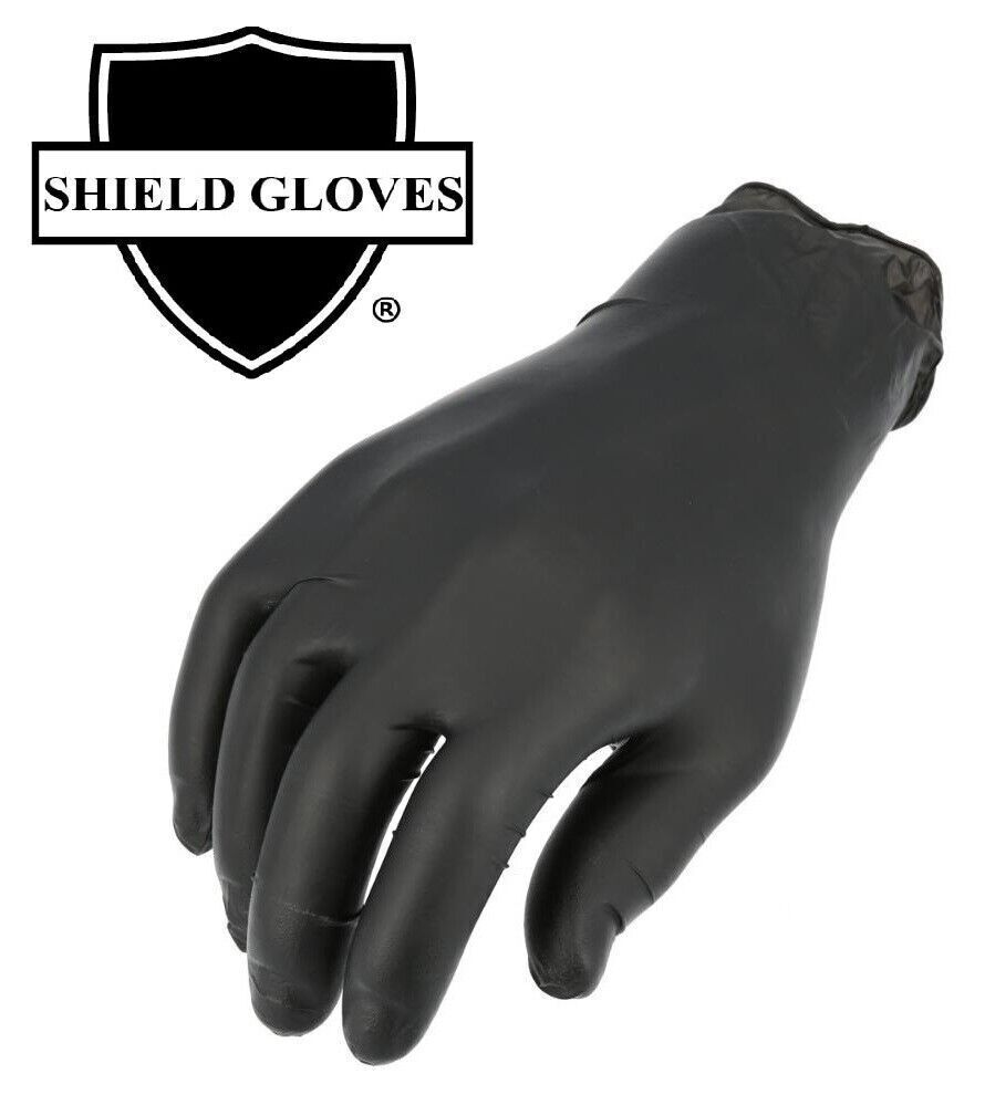 100-2000 Black 6 Mil Nitrile Texture Medical Latex Powder Free Disposable Gloves