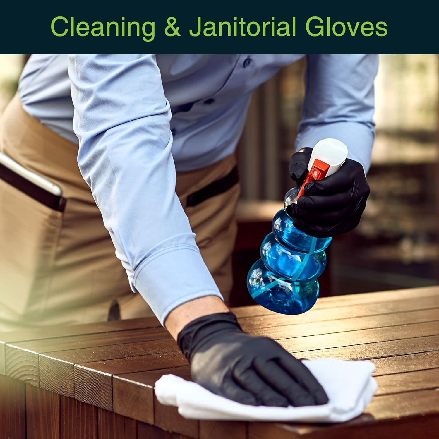 Fifthpulse Black Vinyl Disposable Gloves – Powder and Latex Free Medical Exam Gl