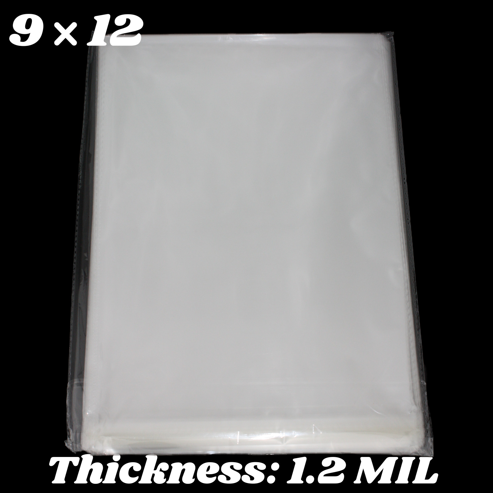 9×12 Clear Resealable T-Shirt/Apparel Self Seal Cello Lip Tape Poly Plastic bags