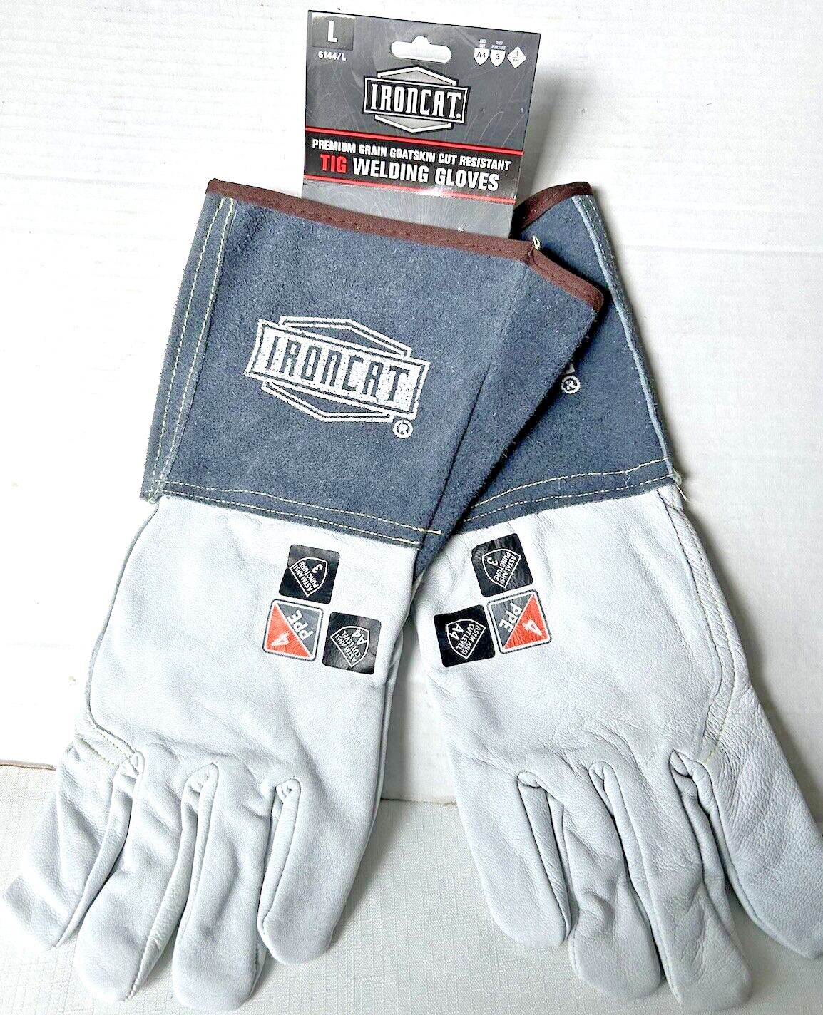 Ironcat Welding Gloves TIG 6144 Sze Large Gray Work Ranching Soft Leather safety