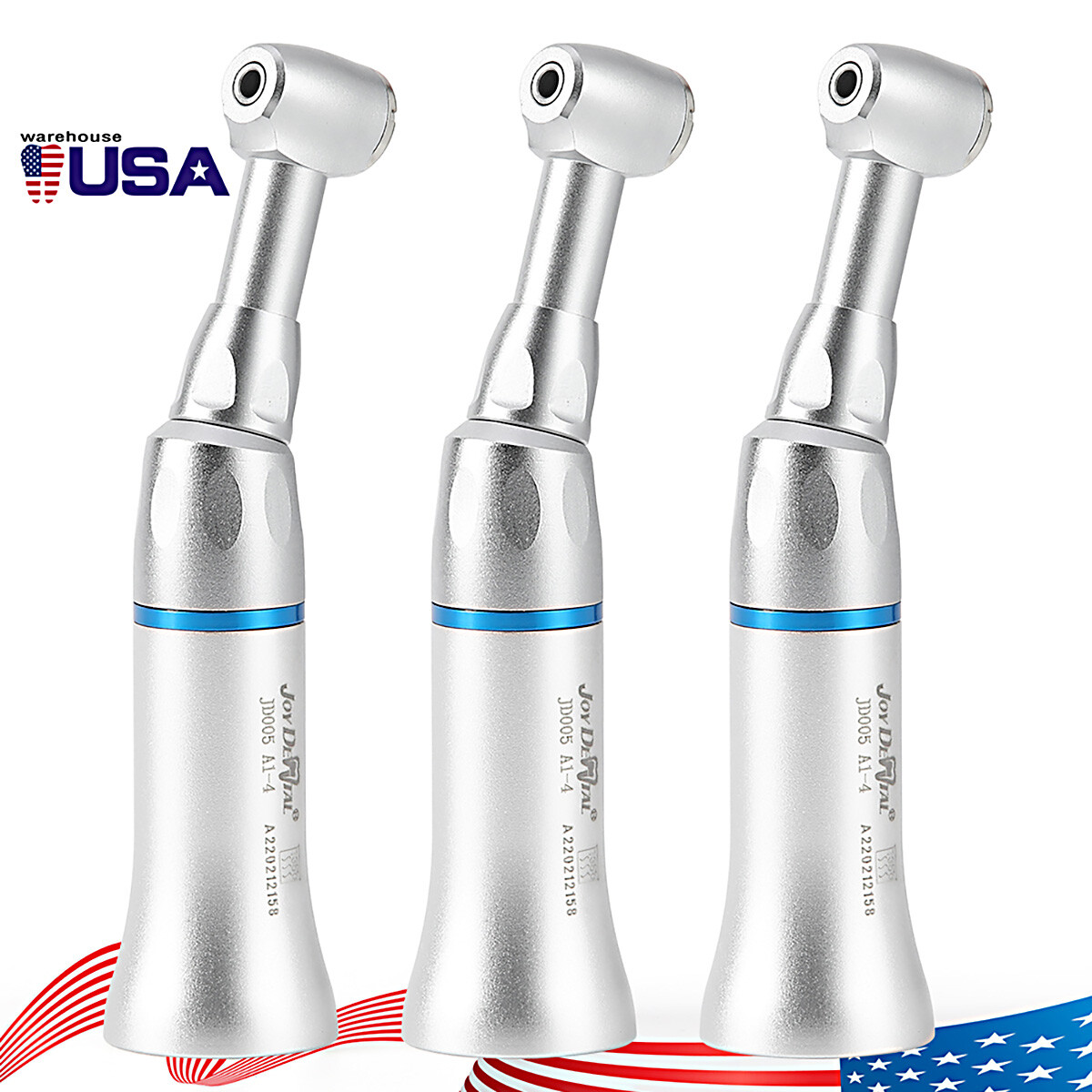 3 X Dental Joydental Slow Low Speed Handpiece Push Button Contra Angle Handpie