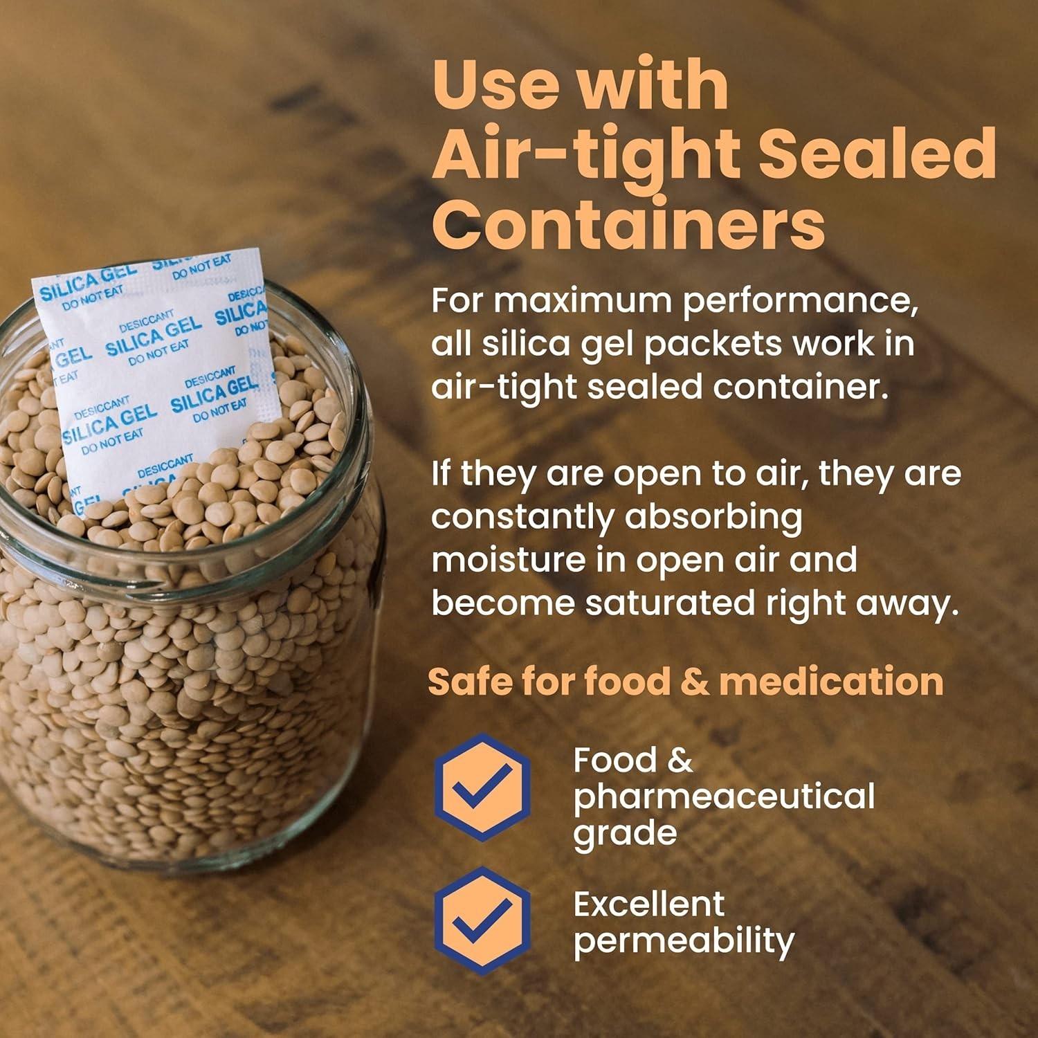 Wallaby 5g Silica Gel Desiccant Packs 50 Count Food Safe Moisture Absorbers