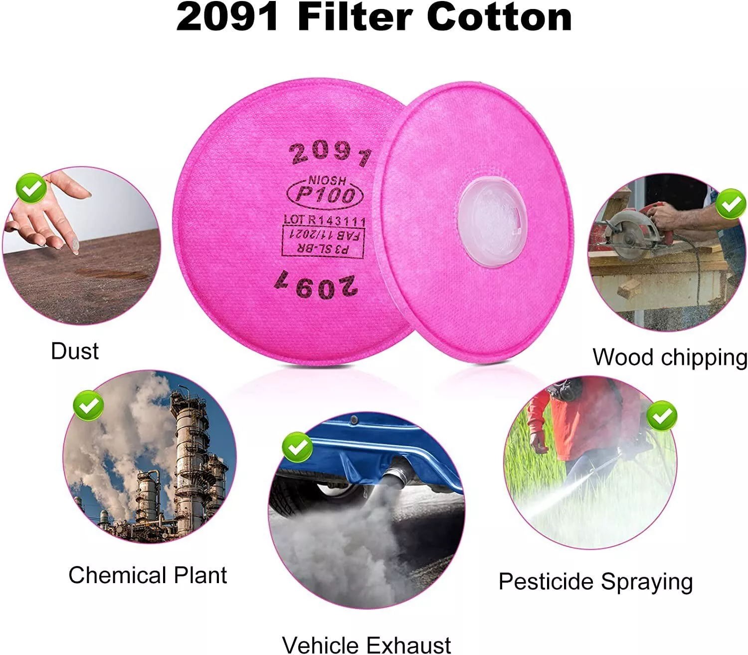 Gas Dust Mask 6200+2091 Gas mask Suit Respirator Painting Spraying Face Size M